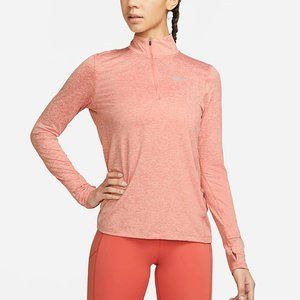 Nike Element Women's 1/2-Zip Running Top Light Pink Peachy color long sleeve tee